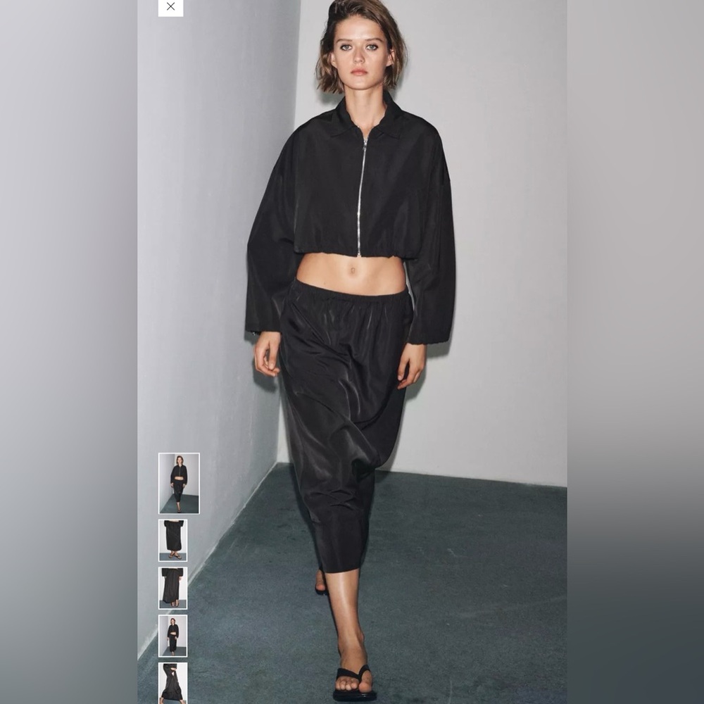Zara MIDI SKIRT WITH TECHNICAL EFFECT